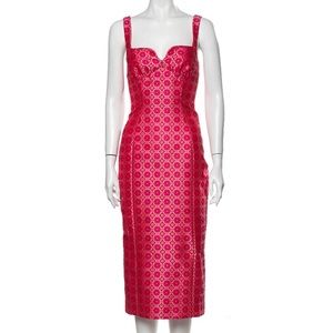 Saloni Patterned MIDI Length Dress Size 2